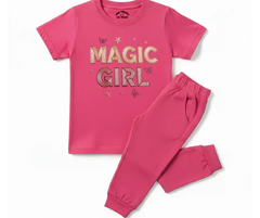 Premium Magic Girl Tracksuit (Not Embroidered) | Kids T shirt and trouser | Mini Minors Kin Trends | Kintrends