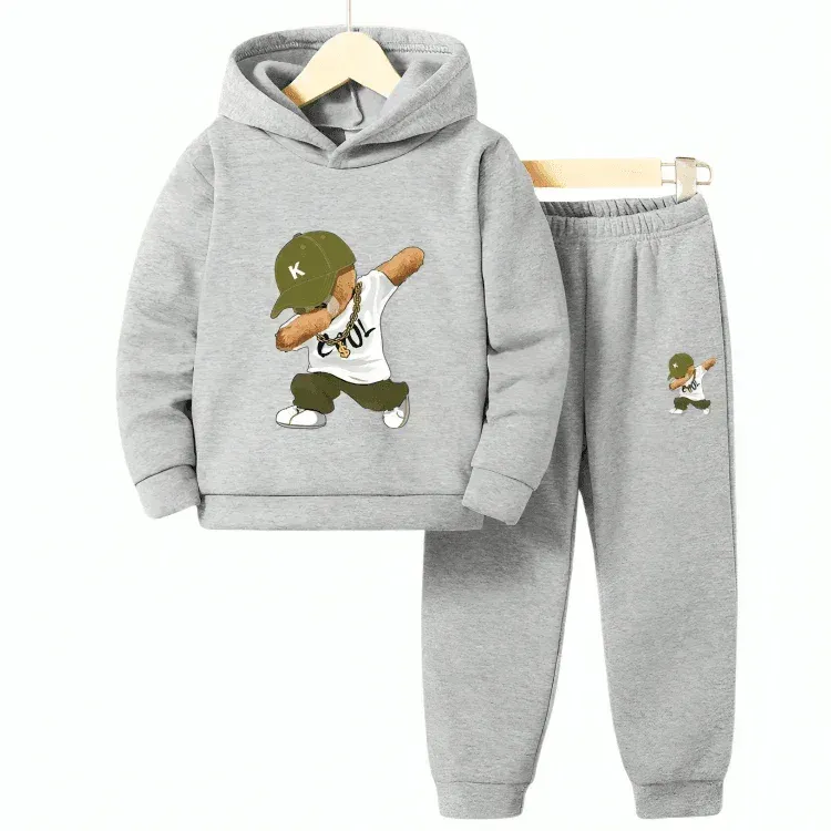 Best Selling Cool Bear Fleece Hoodie Tracksuit - Kin Trends