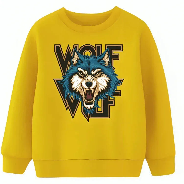 Brave Wolf Fleece Sweatshirt - Kin Trends