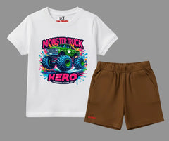 Hero Monster Truck Shorts Set | Mini Minors Kintrends