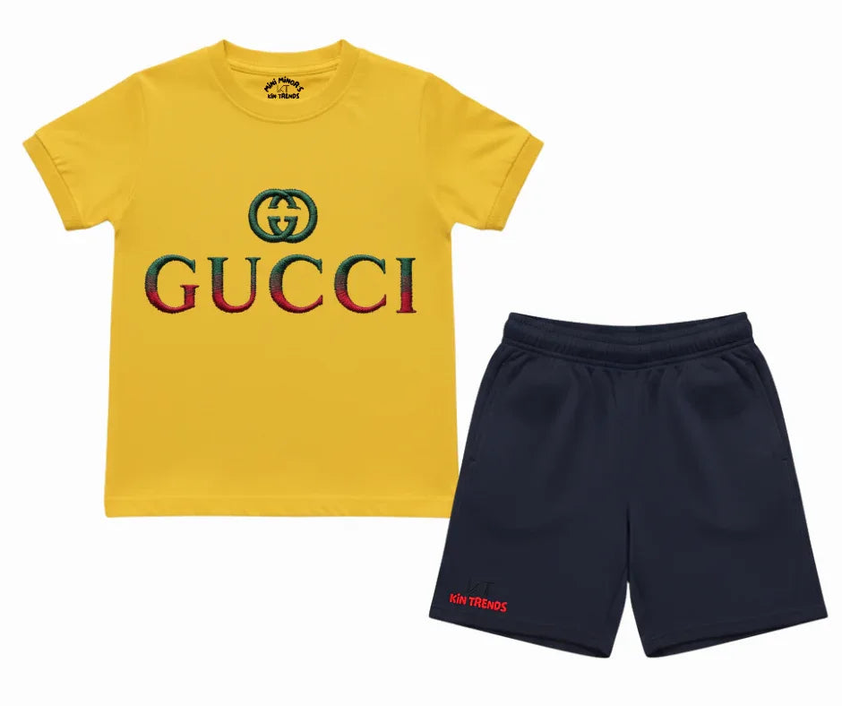 Guci Shorts Set (Not Embroidered) | Mini Minors Kin Trends