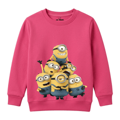 Minions Cartoon Characters Printed Kids Winter Fleece Sweatshirt