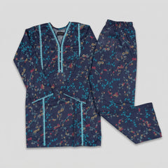 Midnight Flora ??2 Piece Premium Lawn Kurta Trouser for Girls