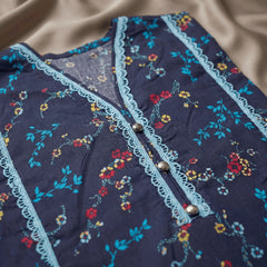 Midnight Flora ??2 Piece Premium Lawn Kurta Trouser for Girls