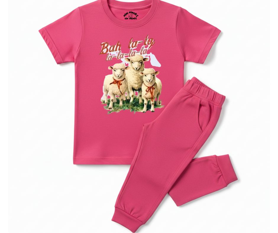 Cute Sheep Summer Kids Tracksuit | Mini Minors Kintrends