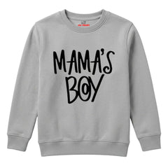 Mama's Boy Minimalist Script Typography Kids Winter Sweatshirt
