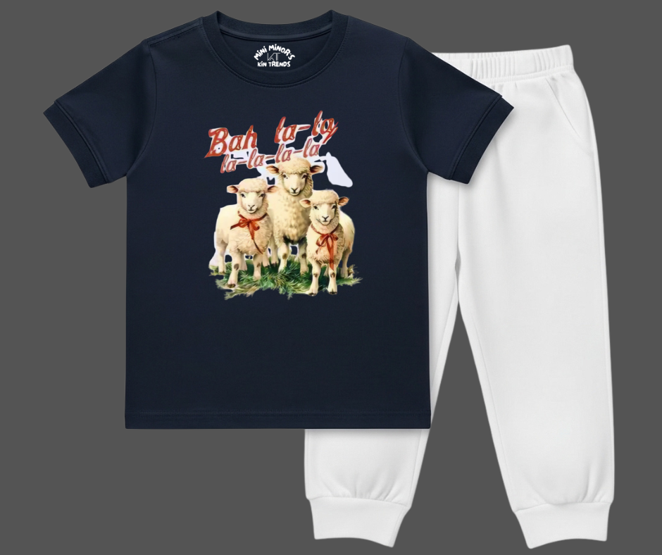 Cute Sheep Summer Kids Tracksuit | Mini Minors Kintrends