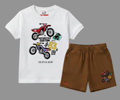 Motocross Racing Shorts Set| Kids T shirt and shorts| Mini Minors Kintrends
