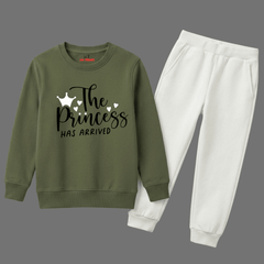 The Princess Has Arrived Girls Winter Sweatshirt Tracksuit - 2 Pcs