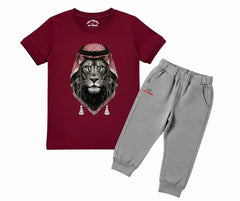 Arabic Lion Summer Tracksuit (Not Embroidered) | Mini Minors Kintrends