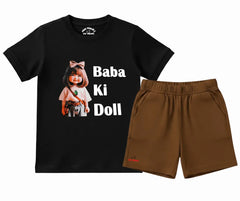 Baba Ki Doll Summer shorts Set | Kids T shirt and shorts| Mini Minors Kintrends