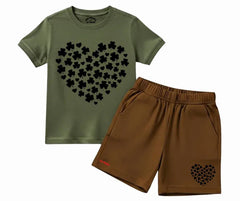 Forest Heart 2 Piece Playwear| T Shirt and shorts| Mini Minors Kintrends