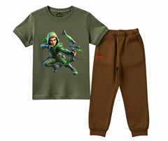 Green Archer Summer Tracksuit | Mini Minors Kintrends