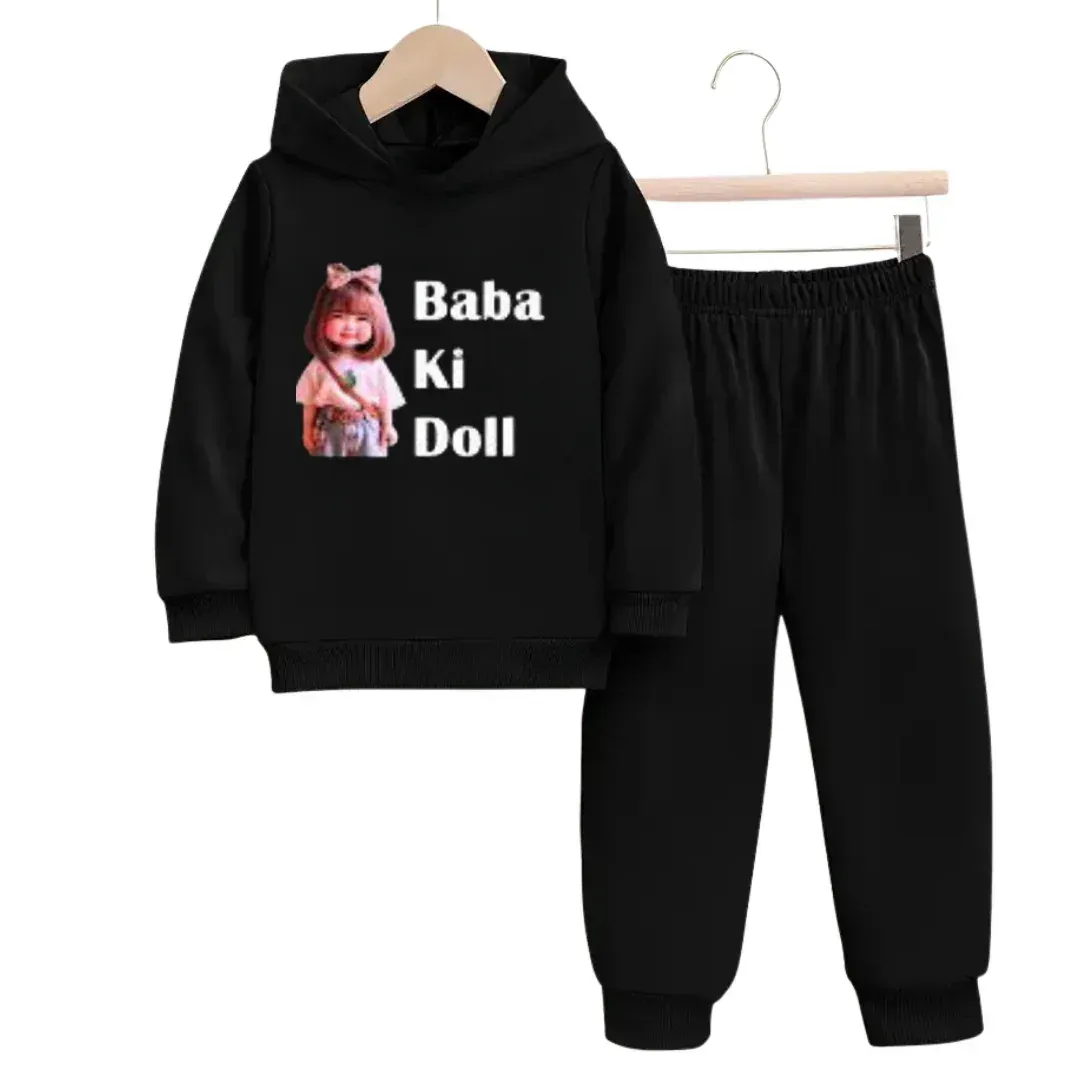 Baba Ki Doll Hoodie Tracksuit (Premium) - Kin Trends