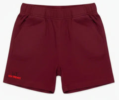 Maroon color cotton shorts for kids | Mini Minors Kintrends