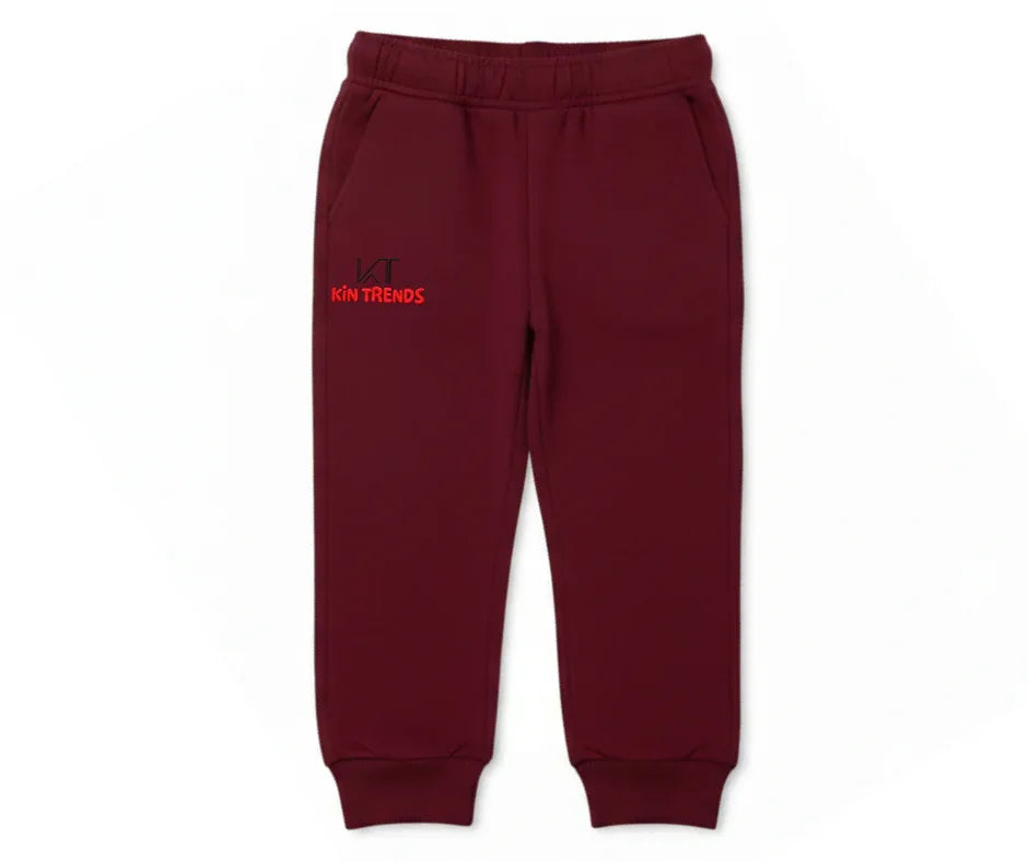 Maroon Color Kids Cotton Trouser for kids | Mini Minors Kintrends