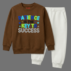 Kids Warm Winter Sweatshirt Set ??Motivational Quotes Printed Dress