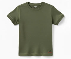 Olive Green Color Plain T Shirt for kids | Mini Minors Kintrends