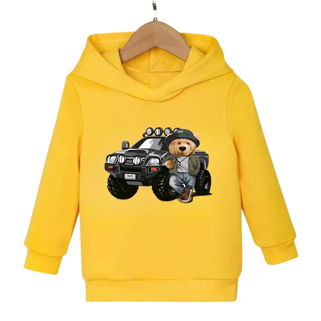 Jeep Bear Fleece Hoodie - Kin Trends