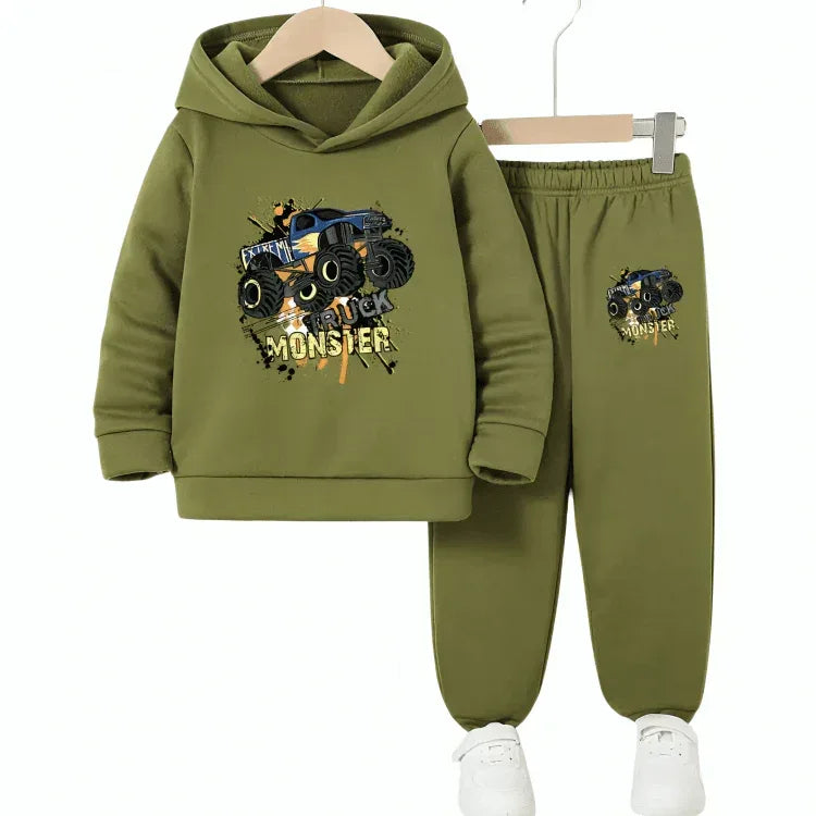 Monster Truck Hoodie Tracksuit - Kin Trends