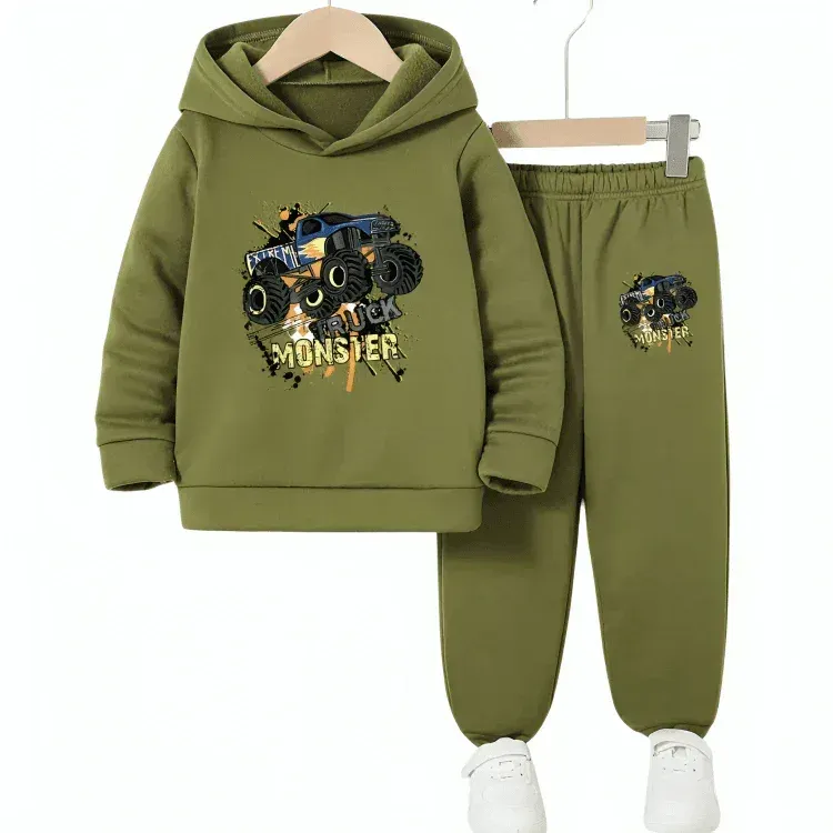 Monster Truck Hoodie Tracksuit - Kin Trends