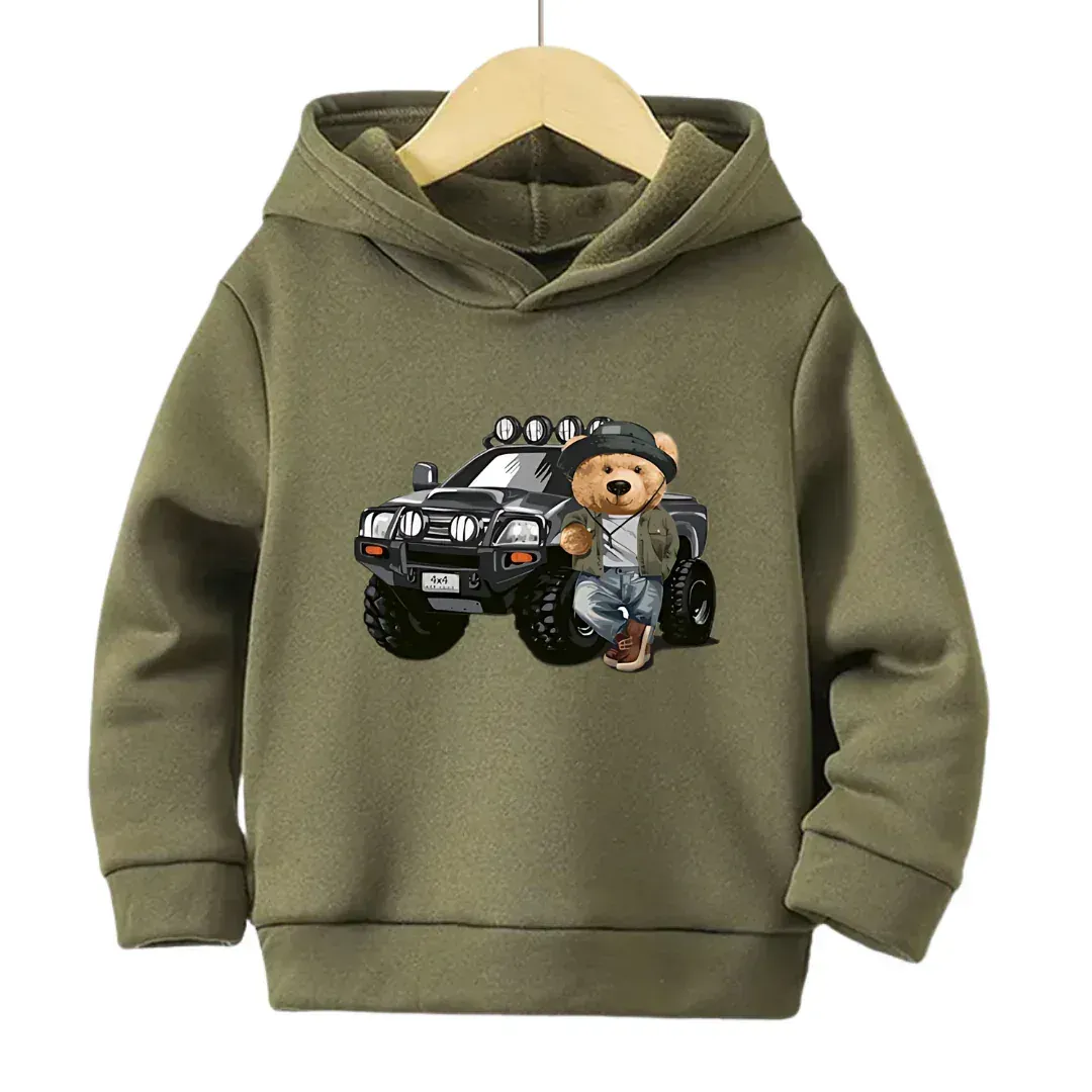 Jeep Bear Fleece Hoodie - Kin Trends