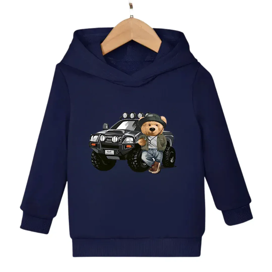 Jeep Bear Fleece Hoodie - Kin Trends