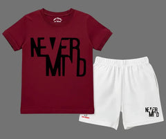 Never Mind T Shirt & Shorts Combo  | Mini Minors Kintrends
