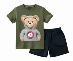 Alabama Crimson Tide Bear Summer shorts Set | Kids T shirt and shorts| Mini Minors Kintrends
