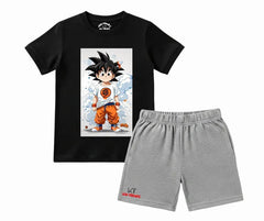 The Goku Graphic Summer Set| Kids T shirt and shorts| Mini Minors Kintrends