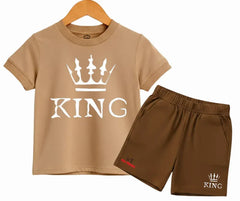 The King 2 Piece Playwear| T Shirt and shorts| Mini Minors Kintrends