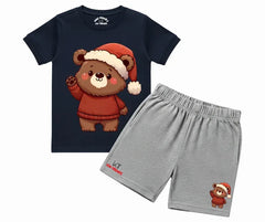 Santa Bear T Shirt & Shorts Combo  | Mini Minors Kintrends