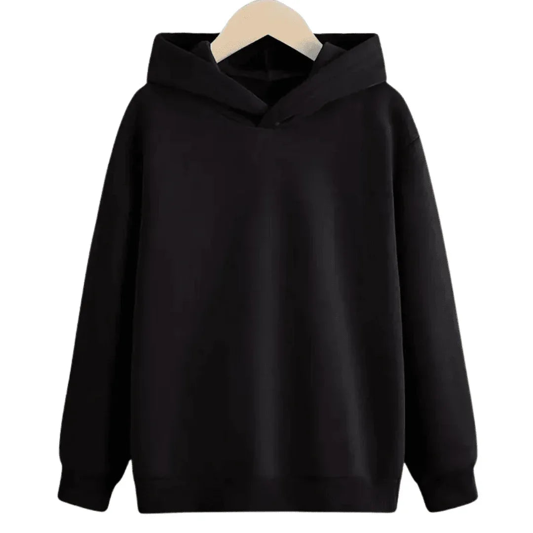 Plain Solid Color Warm Fleece Hoodie - Kin Trends