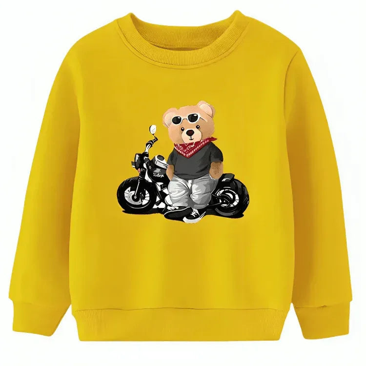 Biker Bear Fleece Sweatshirt - Kin Trends