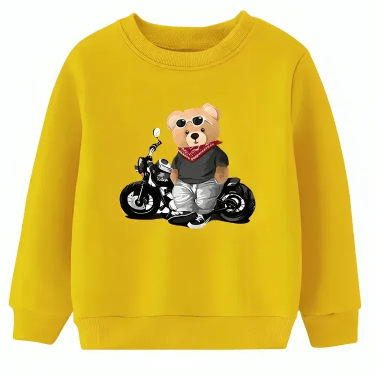 Biker Bear Fleece Sweatshirt - Kin Trends