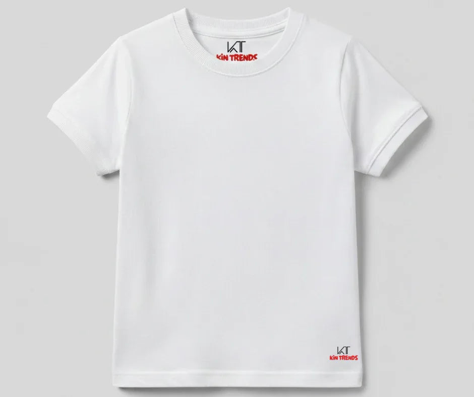 White Color Plain T Shirt for kids | Mini Minors Kintrends
