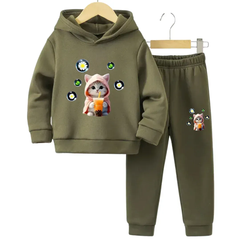 Cutest Cat Fleece Hoodie Tracksuit - Kin Trends