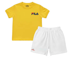 FILA D2 Summer shorts Set | Kids T shirt and shorts| Mini Minors Kintrends