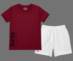 H Boss D2 Summer shorts Set | Kids T shirt and shorts| Mini Minors Kintrends