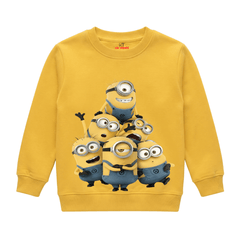 Minions Cartoon Characters Printed Kids Winter Fleece Sweatshirt