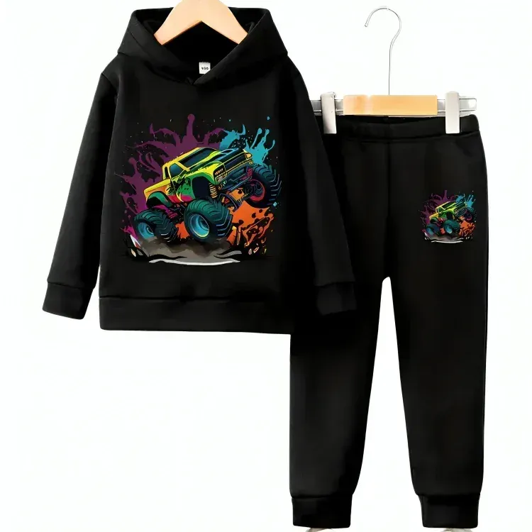 Racing Truck Fleece Hoodie Tracksuit - Kin Trends
