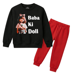 Baba Ki Doll Girls Winter Sweatshirt Tracksuit - 2 Pcs