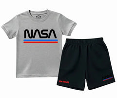 NASA Graphic T Shirt & Black Shorts| Mini Minors Kintrends