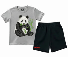 Giant Panda Shorts Set (Not Embroidered) | Mini Minors Kintrends