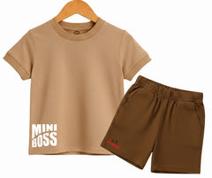 New Mini Boss Summer shorts Set | Kids T shirt and shorts| Mini Minors Kintrends