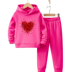 New Red Heart Hoodie Tracksuit - Kin Trends