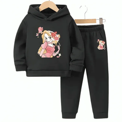 Girls Doll Fleece Hoodie Tracksuit - Kin Trends