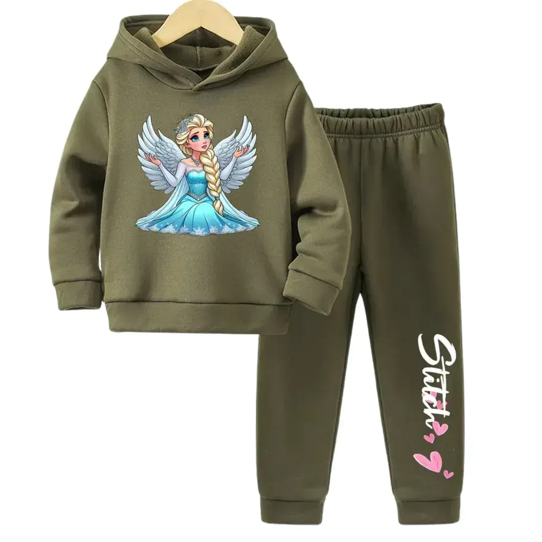 Elsa Printed Hoodie Tracksuit - Kin Trends