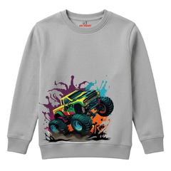 Monster Truck Splash Offroad Racing Kids Winter Sweatshirt