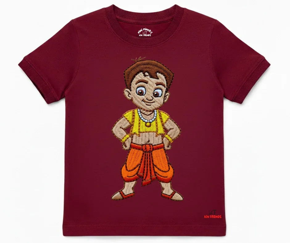 Chota Bheem T Shirt (Not Embroidered) Kids T shirt | Mini Minors Kin Trends | Kintrends